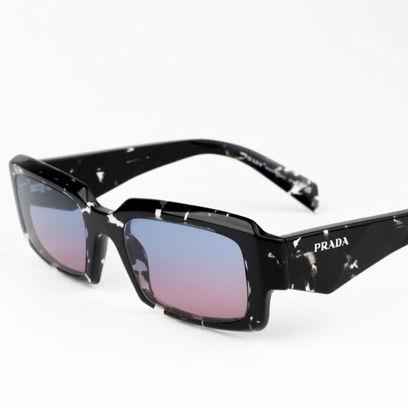 NEW Prada PR27ZS 15O60E Black Tortoise Blue Gradient Square Unisex Sunglasses - Picture 7 of 10